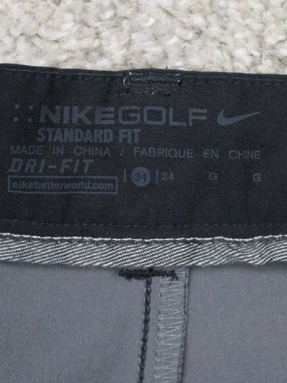 Nike Golf Shorts Men 34 Black/Gray Standard Fit Dri-Fit Modern Print Performance